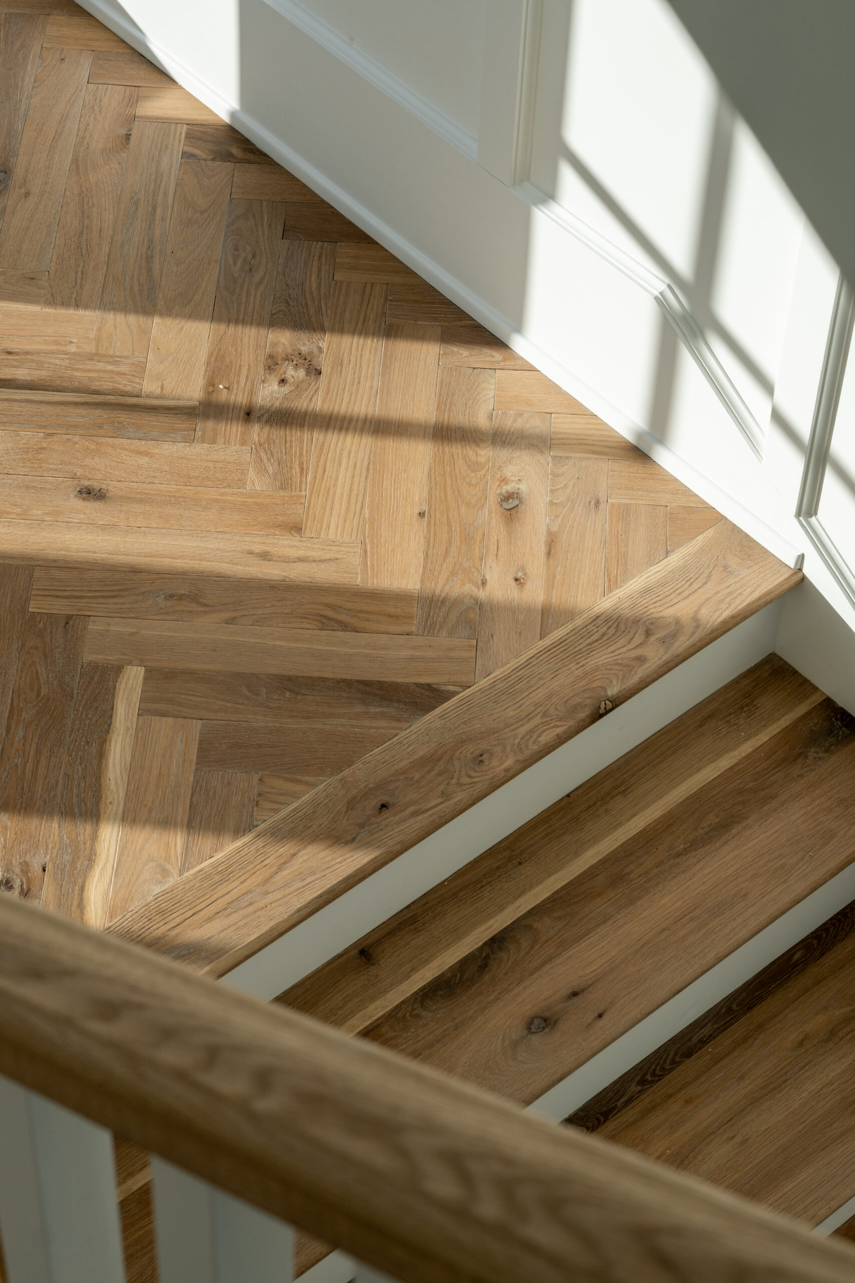 Herringbone hardwood floors